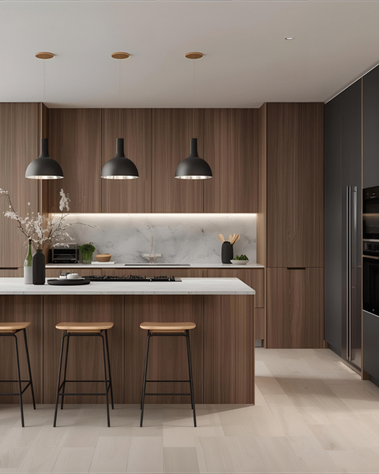 Modern kitchen design with feature lighting in Reading area